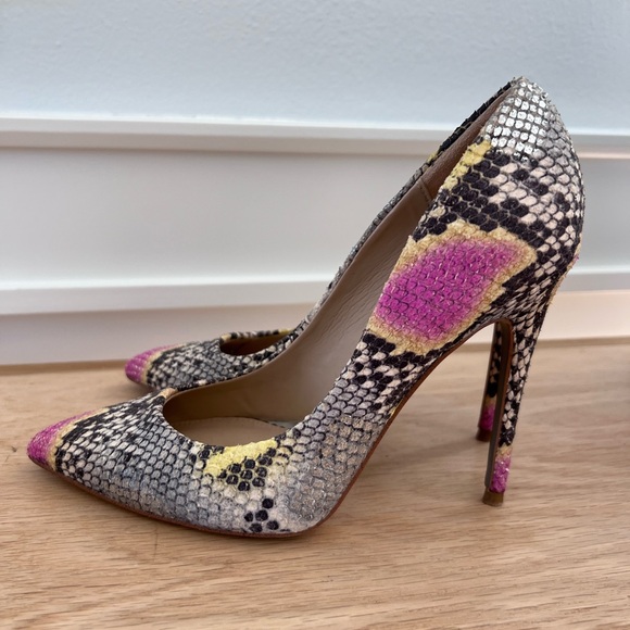 Sam Edelman Danna Lilac yellow snake print high heel 6.5 - Picture 2 of 10